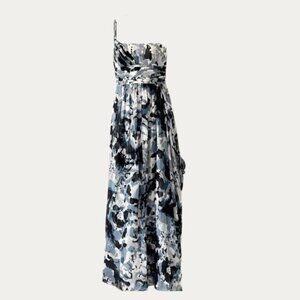 BCBGMaxAzria One-Shoulder Maxi Silk Dress